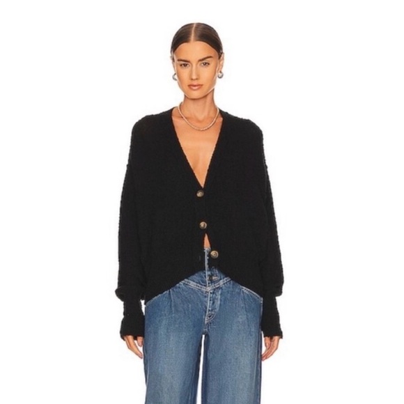 Free people Found My Friend cardigan size large in black - Picture 6 of 6